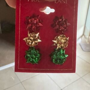 Festive Bow Earrings Set for Holiday